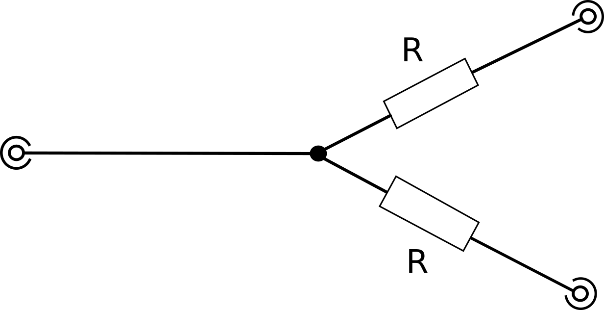 Power divider two resistor configuration
