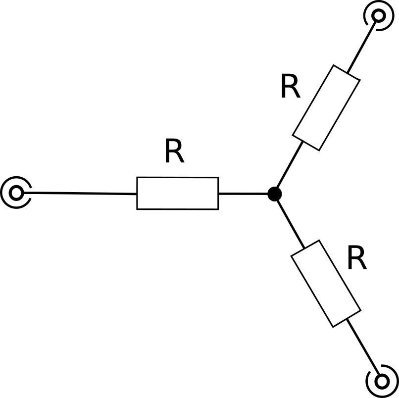 resistive power splitter, star configuration