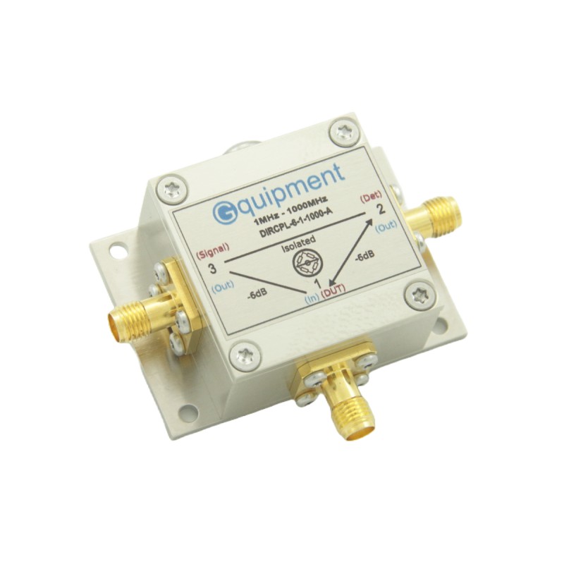 Directional coupler, 6 dB coupling and insertion loss, 1MHz to 1000MHz
