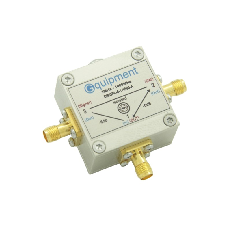 Directional coupler, 6 dB coupling and insertion loss, 1MHz to 1000MHz