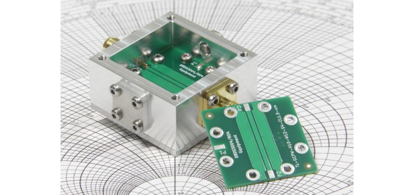 SMA connector performance in the RF Enclosure Mini used as a PCB test fixture