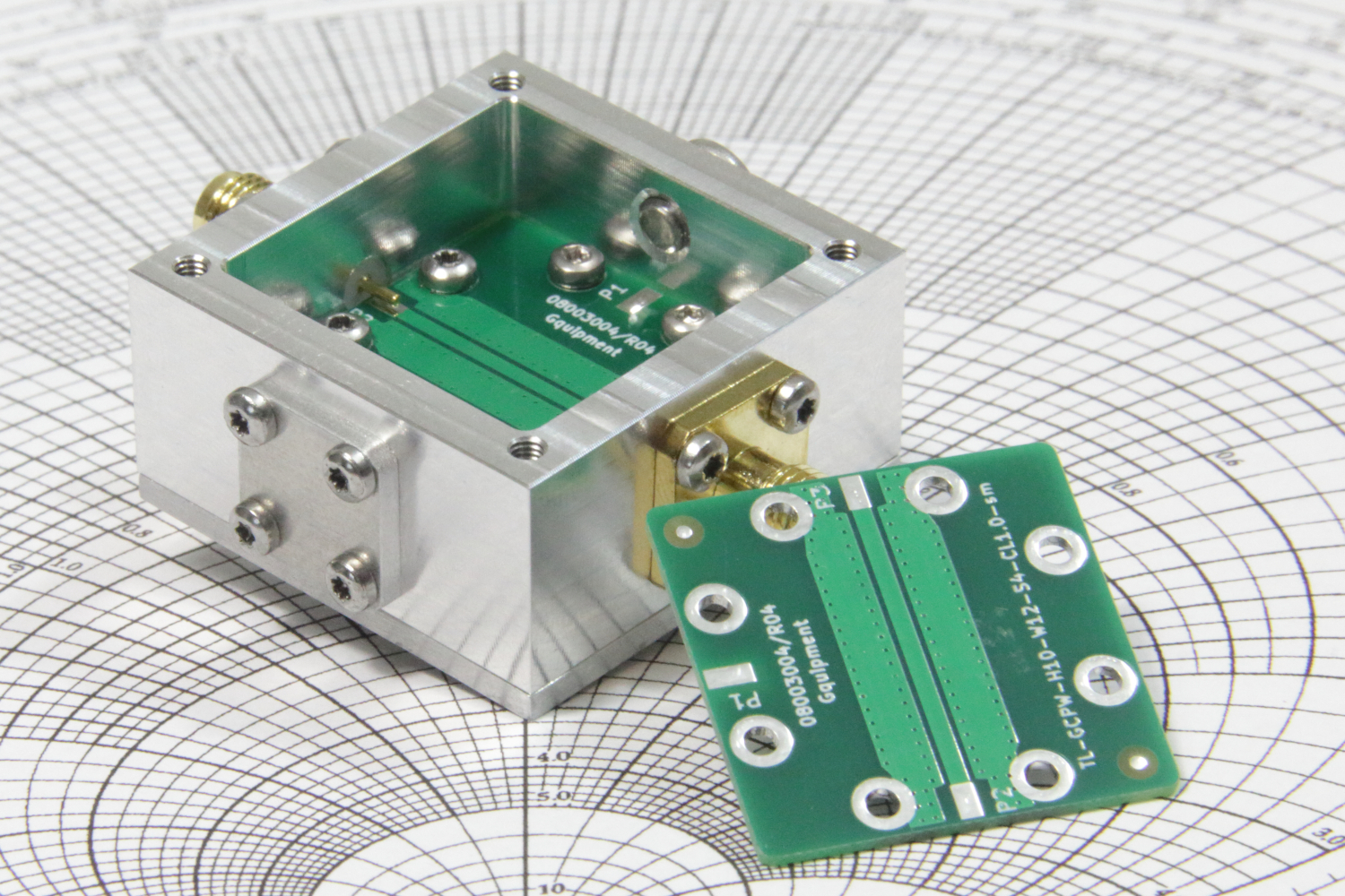 sma connector performance in an aluminium PCB test fixture Gquipment