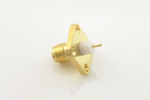 SMA connector with extended isolator